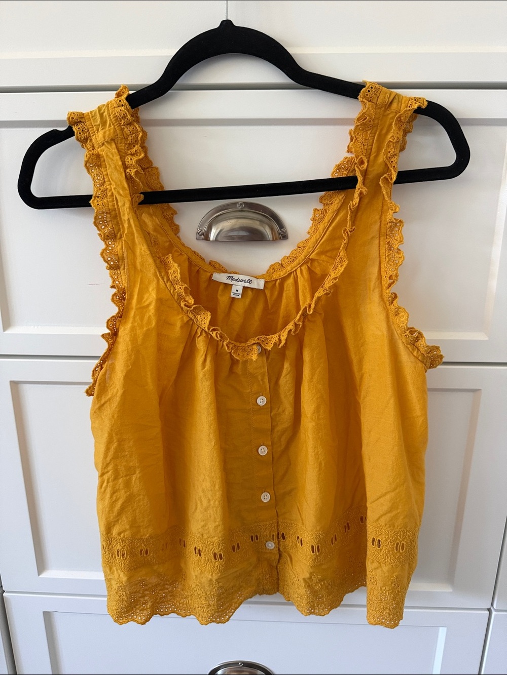 Madewell Yellow Button-Front Women's Sleeveless Top